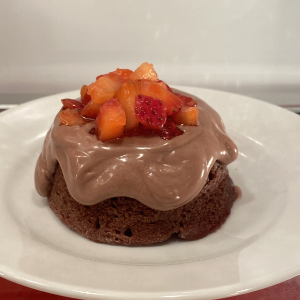 Strawberry Red Velvet Volcano Lava Cake