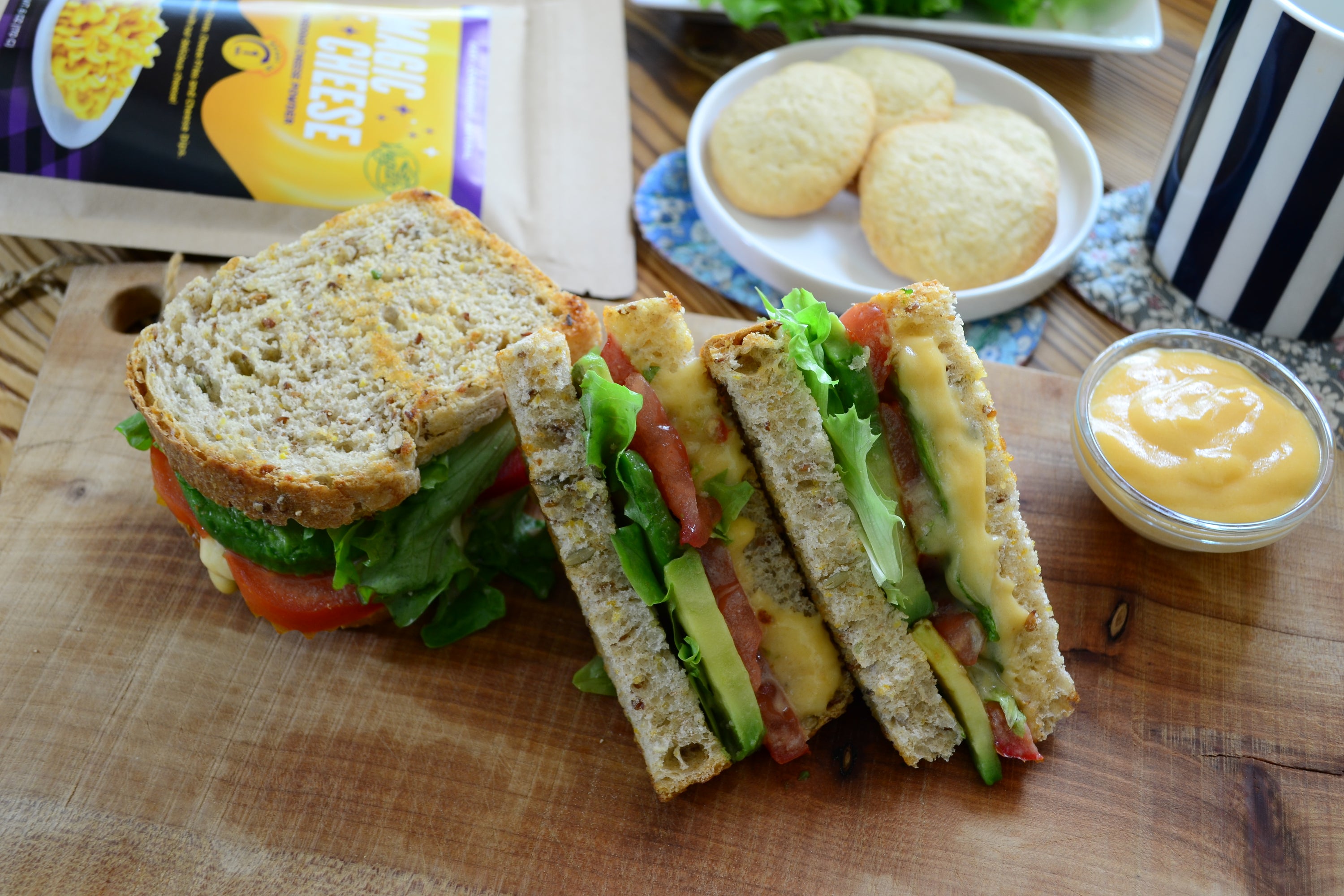 Sandwich with Magic Cheese (Vegan Cheddar Cheese Sauce)