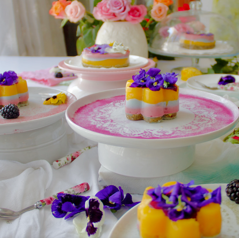 Berry Mango Blossom Mini Cakes