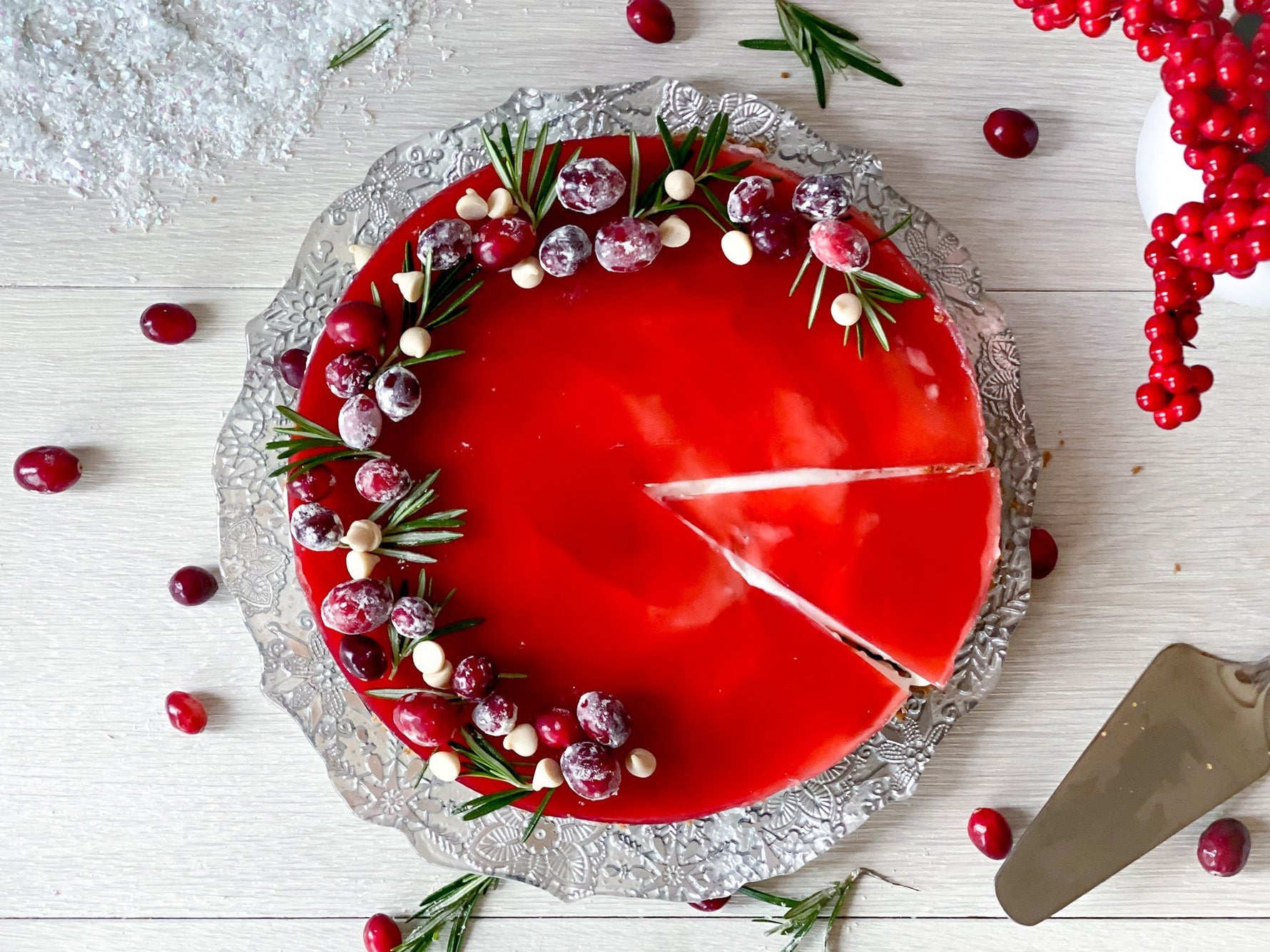 No-Bake Vegan Cranberry Cheesecake