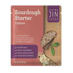 Living Jin Foods Sourdough Starter Culture package on a white background